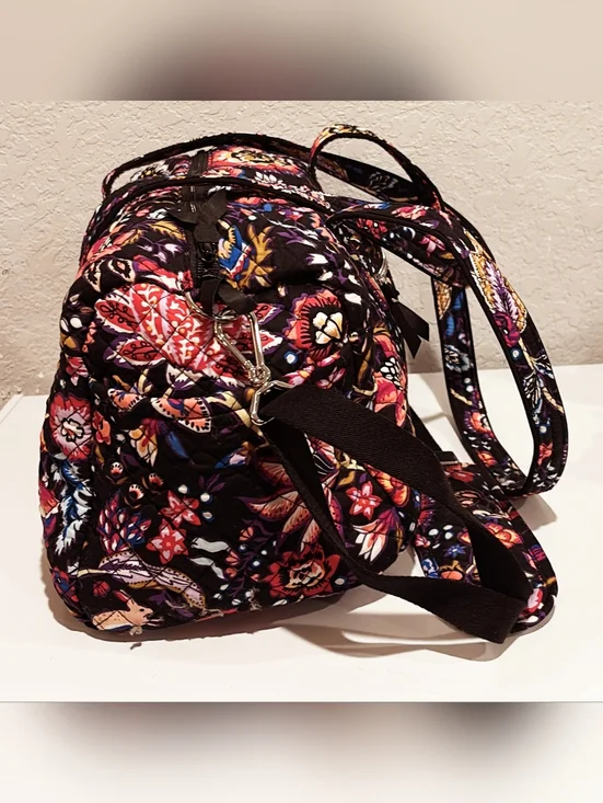 Vera Bradley Black Floral Quilted Duffel Bag - Picture 3 of 7